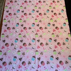 Kohl's Pink Vinyl Cupcake Tablecloth 52x70 inch